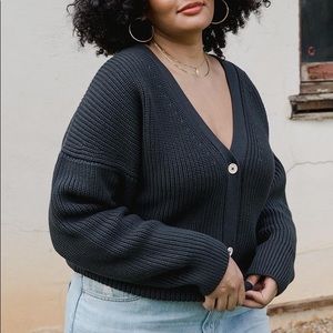 Tradlands Shelter Cardigan - Soft Black - XL